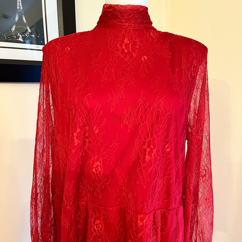 Eloquii Red Long Sleeve Dress - Picture 5 of 6